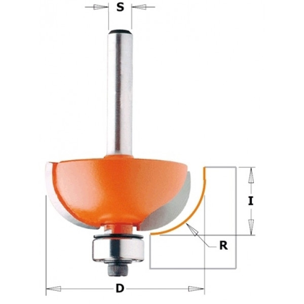 Картинка - Фреза для скругления (галтельная) HM R = 12,7 D = 38,1 I = 15,5 S = 12 (937.850.11)