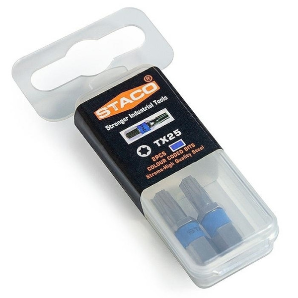 Картинка - Бита 1/4 "дюйма TX25x25мм 2шт. Синие (20823.STACO)
