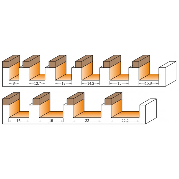 Картинка - Фреза прямая с верхним подшипником HM D=16 I=20 S=8 (911.160.11B)
