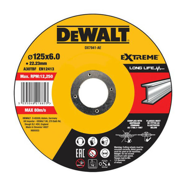 Картинка - Круг шлифовальный DeWALT DX7941 EXTREME 125х6.0х22.23 мм