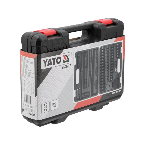 Фото - Набір для регулювання сальників підшипників та гумових з'єднань YATO 52 шт YT-25417