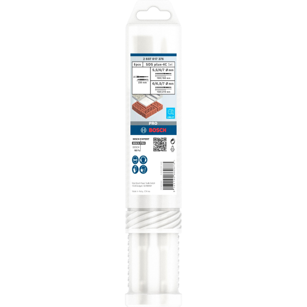 Картинка - Набор зубил и сверл Bosch PRO SDS plus-4C, 8 шт