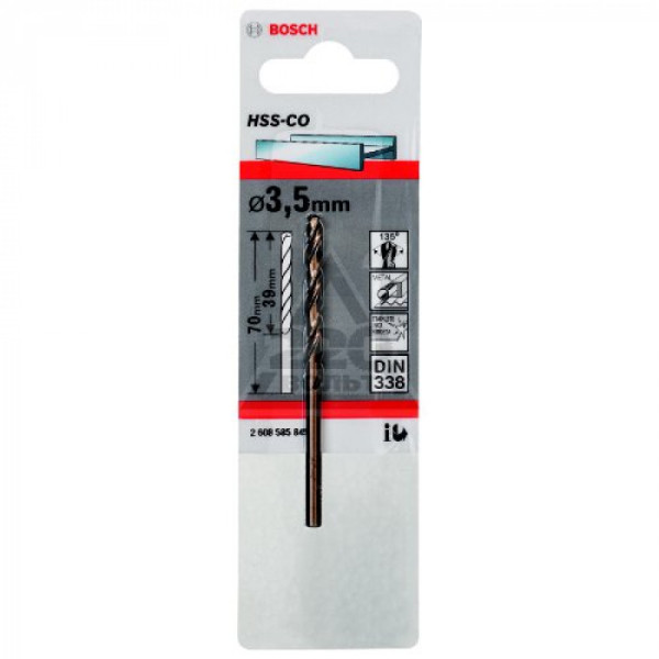 Фото - Свердло для металу Bosch HSS-Co DIN 338 3.5х39 мм