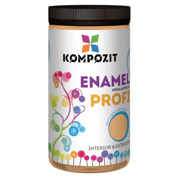Картинка - Эмаль акриловая Kompozit PROFI шелковисто-матовая бежевая 0.7 л