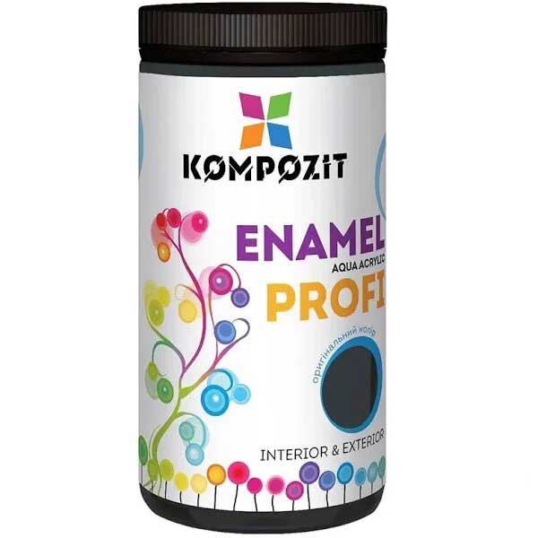 Картинка - Эмаль акриловая Kompozit PROFI глянцевая серая 0.7 л