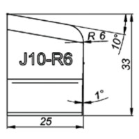 Резец для J-фаски 10° R6 Promotech J10-R6 NOZ-000058