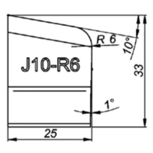 Резец для J-фаски 10° R6 Promotech J10-R6 NOZ-000058