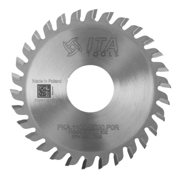 Картинка - Пила ITA TOOLS D=110 F=32 Z=30 K/P=3,2/2,2 Зуб: R позитив PKA.110032030.P0R