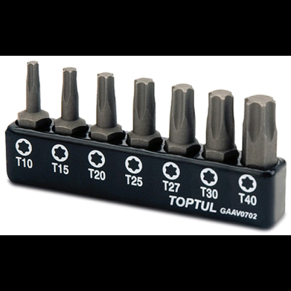 Картинка - Набор бит TOPTUL TORX 1/4" 7 шт (T10-T40) GAAV0702