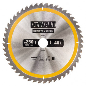 Диск пильный DeWALT, CONSTRUCTION 250х30 мм, 48z (ATB) + 10 град
