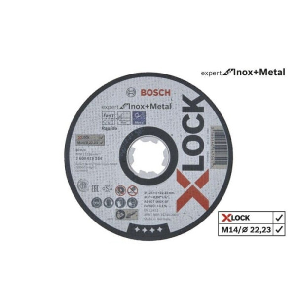 Фото - Круг відрізний Bosch Expert Inox X-LOCK 125х1,0 мм
