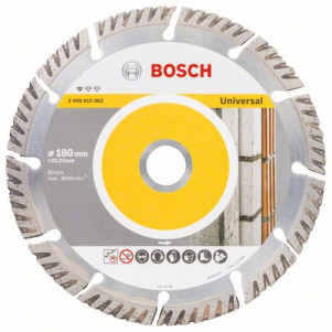 Алмазный круг отрезной Bosch PF Universal 180х22.23 турбосегмент (2608615063)