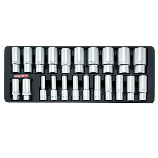 Картинка - Набор головок длинных TOPTUL 1/2" 8-32 мм 22 шт GAAT2202