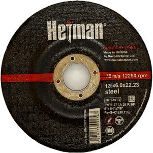 Круг шліфувальный Hetman 27 125х6,0х22,23 мм, по металу