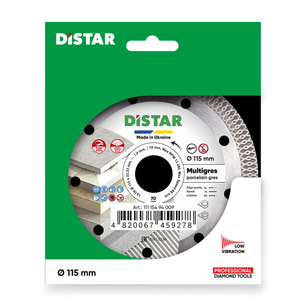 Картинка - Диск алмазный отрезной Distar 1A1R 115x1,6/1,0x10x22,23 Multigres