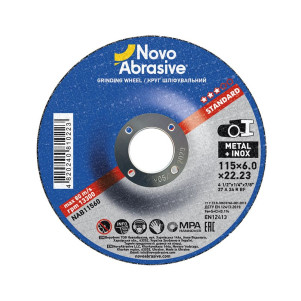 Круг шліфувальний NovoAbrasive Standard 27 115х6,0х22,23 мм, по металу