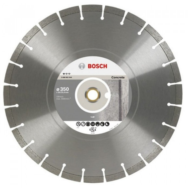 Картинка - Круг алмазный отрезной Bosch PF Concrete 350х20/25.4 бетон (2608602544)