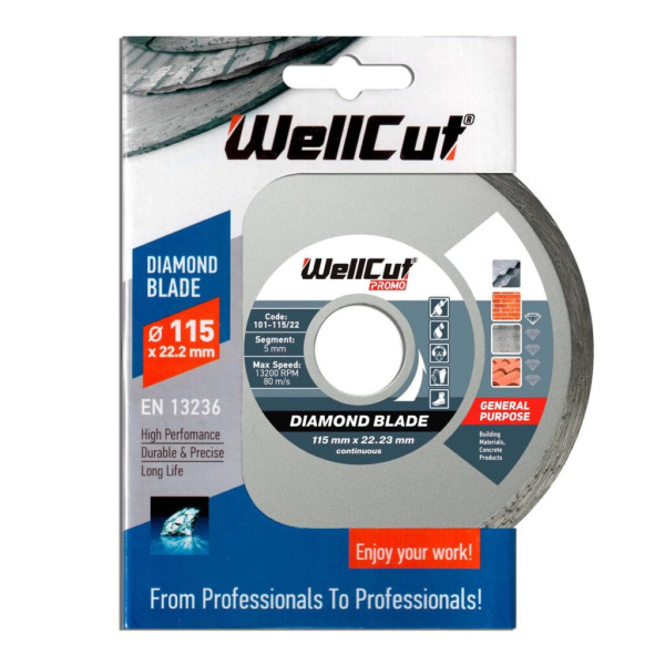 Фото - Диск алмазний WellCut 115 x 22,23 мм, Плитка