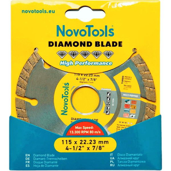 Фото - Диск алмазний NovoTools Standard 115 x 22,23 мм, Турбо