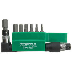 Набор бит + переходник TOPTUL 1/4" HEX 2-8 мм 8 шт GAAL0803 Набор бит + переходник TOPTUL 1/4" HEX 2-8 мм 8 шт GAAL0803