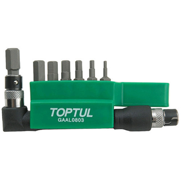 Картинка - Набор бит + переходник TOPTUL 1/4" HEX 2-8 мм 8 шт GAAL0803