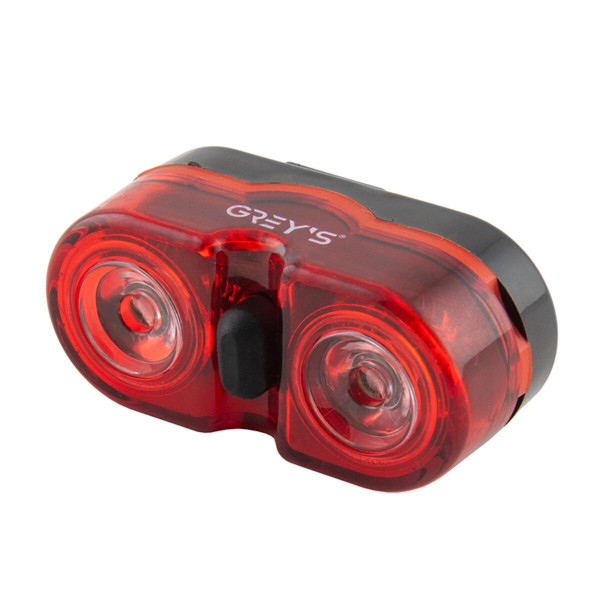 Картинка - Фонарик на велосипед задний Grey's 2хLEDs 1W