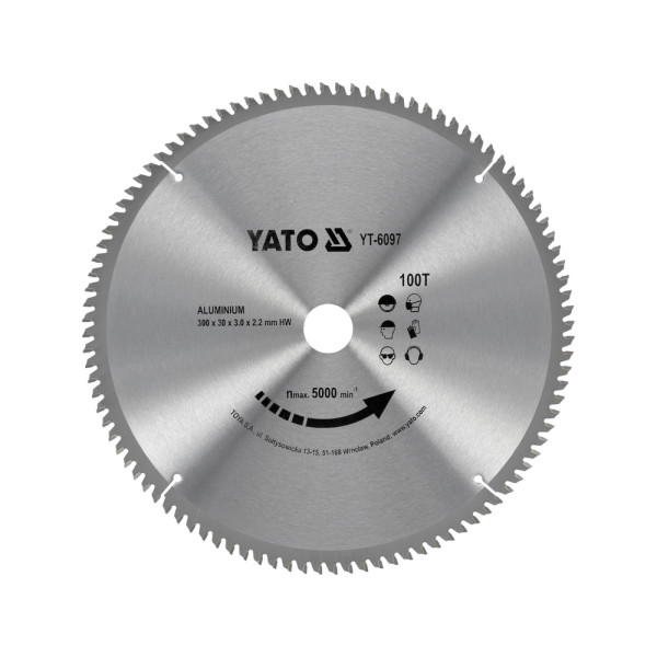 Фото - Диск пильний по алюмінію YATO 300х30х3.0x2.2 мм YT-6097