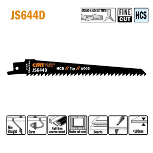 Пила сабельная L = 150 I = 130 H = 19 K = 1,25 TS = 4,3 (JS644D-5)