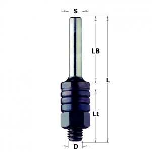 Державка без подшипников с гайкой для дисковых фрез LB=M8mm L1=35,5mm S=12 (924.132.00)
