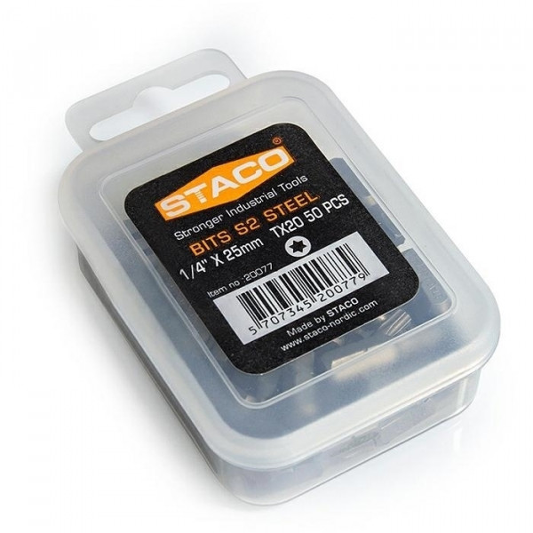 Картинка - Биты 1/4 "x 25 mm, TX20, 50 шт. (20077.STACO)