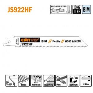 Пила сабельная L = 150 I = 130 H = 19 K = 0,9 TS = 2,5 (JS922HF-5)