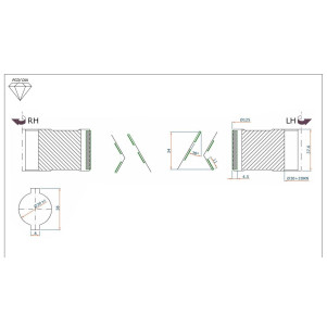 Фреза насадна DIA D = 125 l = 34 d = 30 + 2CH Z = 3 + 3 H = 4,5 LH без фаски DGM