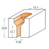 Картинка 1 - Фреза под шурупы HM D = 11,1 d = 4,36 I = 20,6 I2 = 12,7 S = 12,7 (813.701.11)