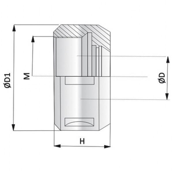 Картинка - Гайка EOC25 DIN6388 H = 30 D2-25 M48x2 D1 = 60 DX Подшипниковая правая