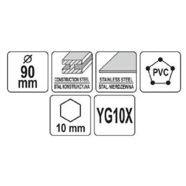Картинка - Коронка TCT по металлу YATO 90 мм YT-44073