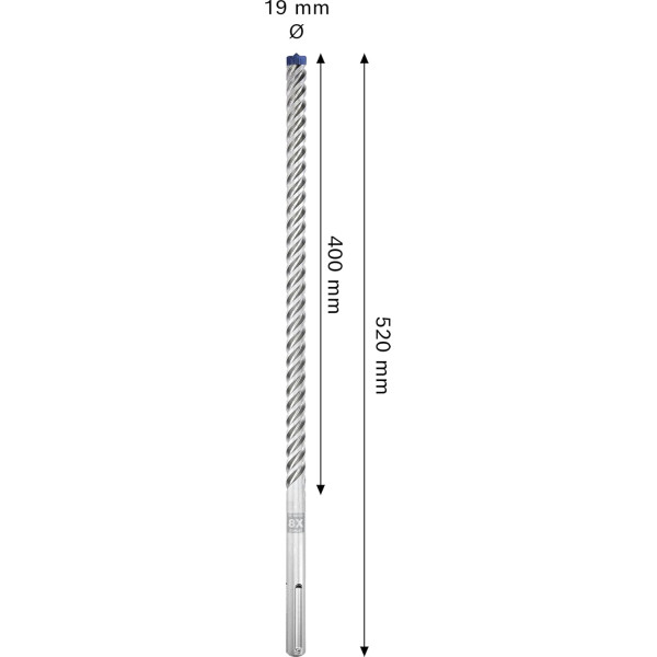 Картинка - Бур Bosch Expert SDS-MAX 8X FCH 4-резцы 19х400х520 мм
