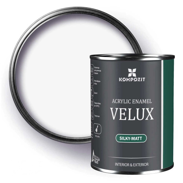 Картинка - Эмаль акриловая Kompozit VELUX шелковисто-матовый База С 2.5 л
