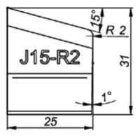 Резец для J-фаски 15° R2 Promotech J15-R2 NOZ-000057