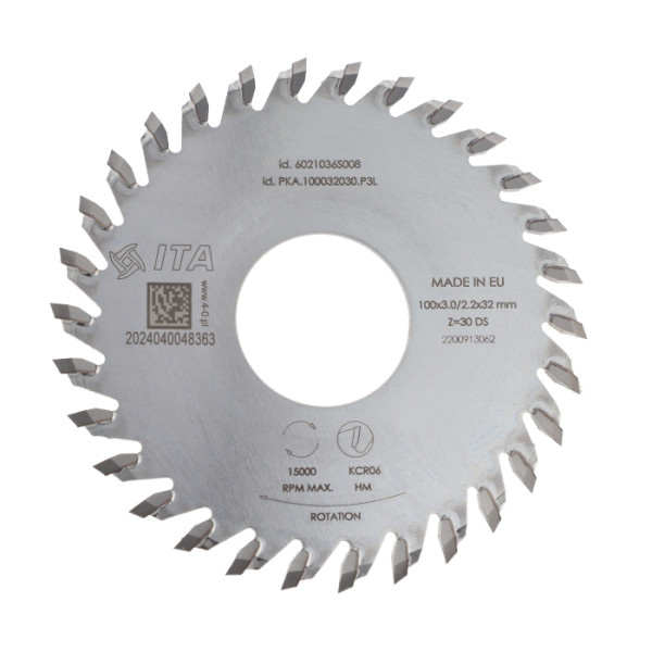 Картинка - Пила ITA TOOLS D=100 F=32 Z=30 K/P=3,0/2,2Зуб: L позитив отклонения зубов 1,5 градусов Cehisa PKA.100032030.P3L