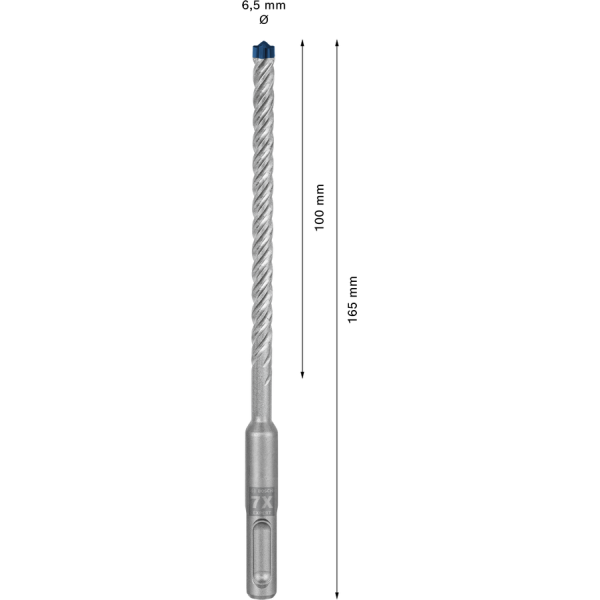 Фото - Бур по залізобетону BOSСH EXPERT SDS Plus-7X 6,5x100x165 мм