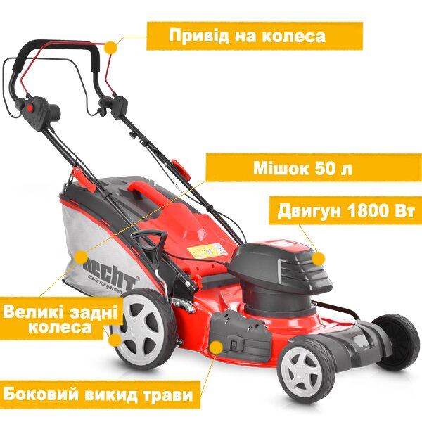 Картинка - Газонокосилка электрическая HECHT 1802 S (бесщеточный двигатель)