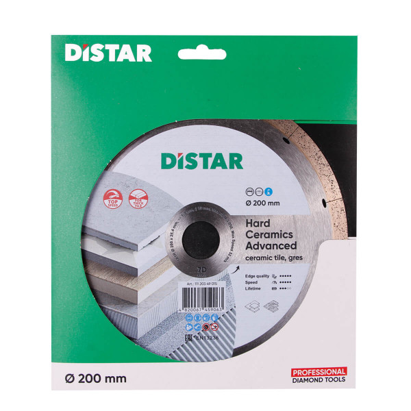 Картинка - Диск алмазный отрезной Distar 1A1R 200x1,3x10x25,4 Hard ceramics Advanced
