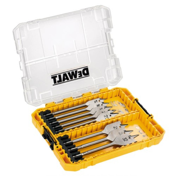 Картинка - Набор перьевых сверл DeWALT по дереву, 8 шт, кейс ToughCase