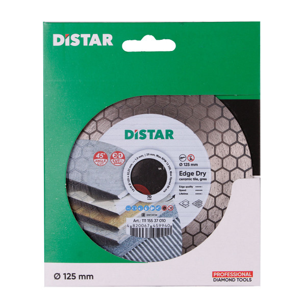 Картинка - Диск алмазный отрезной Distar 1A1R 125x1,6/1,2x25x22,23 Edge Dry