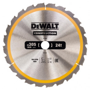 Диск пильный DeWALT, CONSTRUCTION 305х30 мм, 24z (ATB) - 5 град