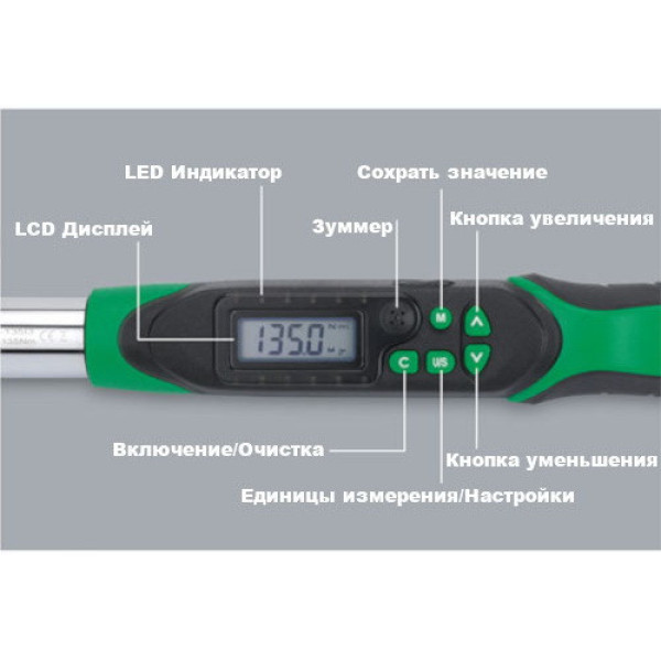 Фото - Ключ динамометричний цифровий TOPTUL 1/2" 10-200 Нм DT-200I4