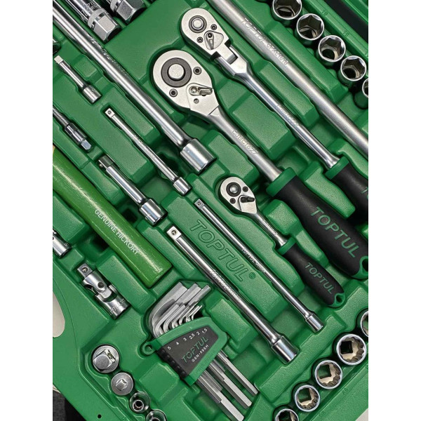 Картинка - Универсальный набор инструмента TOPTUL 1/4", 3/8", 1/2" 144 шт GCAI144R