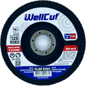 Круг пелюстковий торцевий WellCut 29 125x22,23 мм, P120