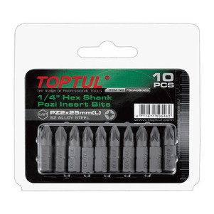 Набор бит TOPTUL 1/4" L25 мм PZ1 10 шт FSCA0801G Набор бит TOPTUL 1/4" L25 мм PZ1 10 шт FSCA0801G