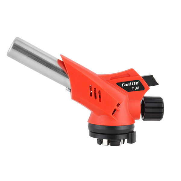 Картинка - Газовая горелка Carlife, сопло: Ø 20мм, длина 60мм с пьезоподжигом, оборот. 360°